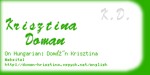 krisztina doman business card